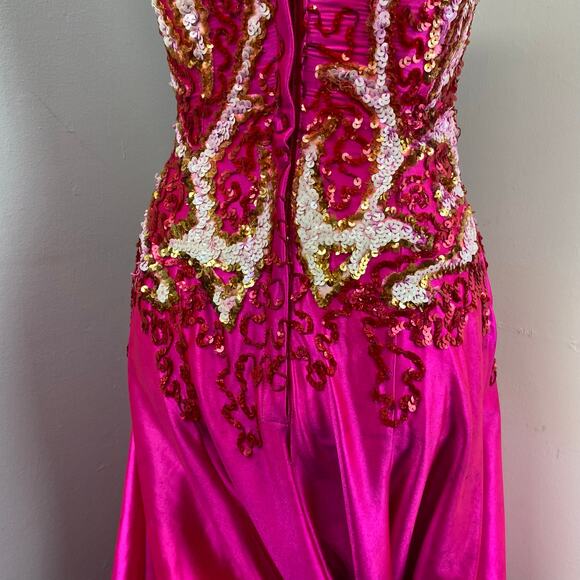 Vintage Broadway Theater 1920s Showgirl Burlesque Performer Hot Pink Dress Shawl - Picture 13 of 16